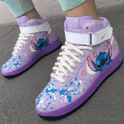 Stitch Themed Lavender Custom Air Force 1 - view 3