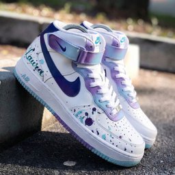 Splatter Design Baby Blue Purple Custom Air Force 1 - view 2