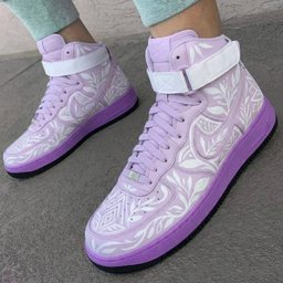 Floral Pattern Baby Purple Custom Air Force 1 - view 3