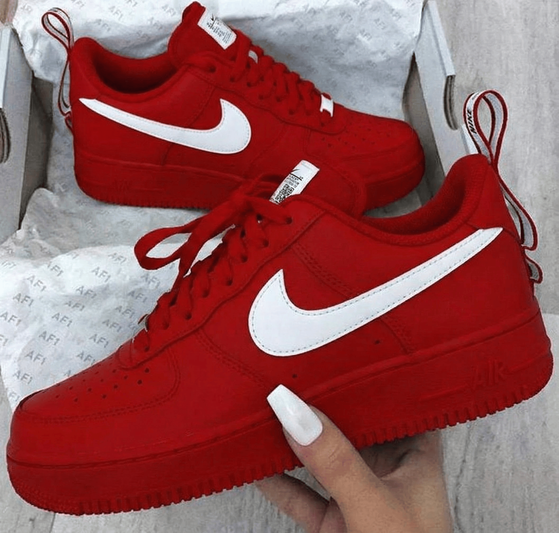 Classic Logo Red White Custom Air Force 1