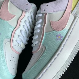 Floral Heart Baby Blue Baby Pink Custom Air Force 1 - view 2