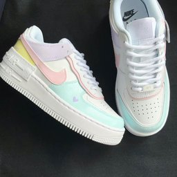 Floral Heart Baby Blue Baby Pink Custom Air Force 1 - view 3