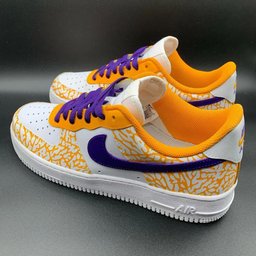 Cracked Pattern Orange Purple Custom Air Force 1 - view 2