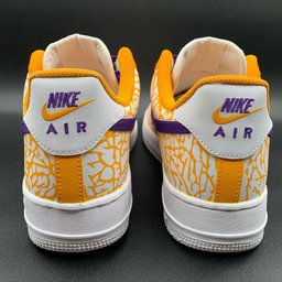 Cracked Pattern Orange Purple Custom Air Force 1 - view 4