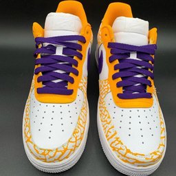 Cracked Pattern Orange Purple Custom Air Force 1 - view 5