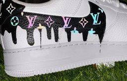 LV Drip Pattern Black White Custom Air Force 1 - view 3