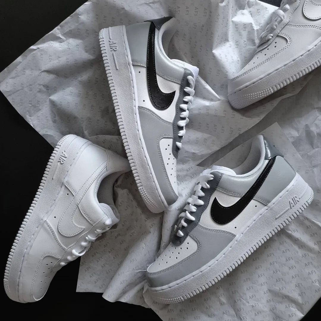 Simple Gray Black Custom Air Force 1