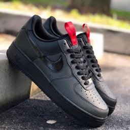Slick Black Red Custom Air Force 1 - view 2