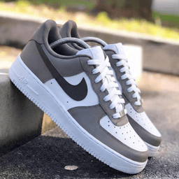Simple Gray White Custom Air Force 1 - view 2