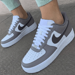 Simple Gray White Custom Air Force 1 - view 3