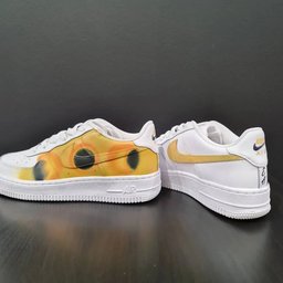 Moon Phase And Sun Pattern Yellow Navy Custom Air Force 1 - view 3