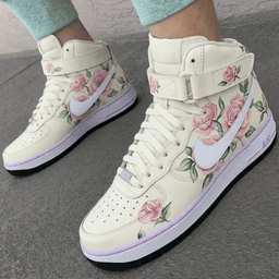 Rose Pattern Baby Pink Purple Custom Air Force 1 - view 2