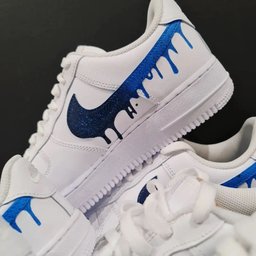 Dripping Pattern Blue Custom Air Force 1 - view 2