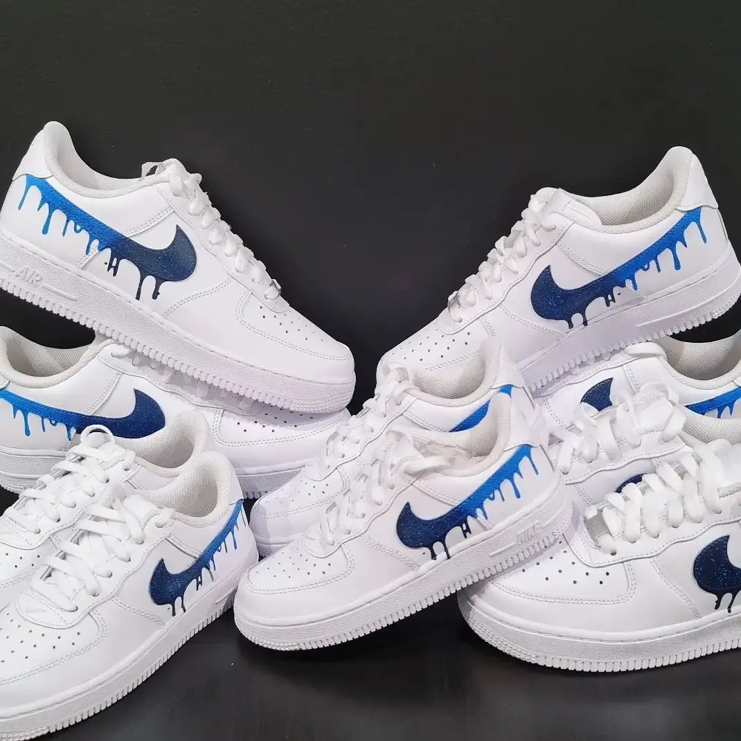 Dripping Pattern Blue Custom Air Force 1