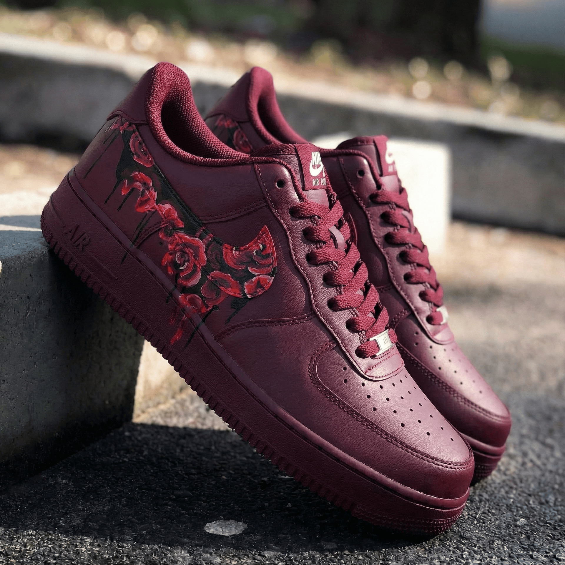 Rose Pattern Maroon Custom Air Force 1