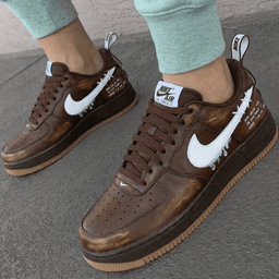 Dripping - Logo Pattern Brown White Custom Air Force 1 - view 3