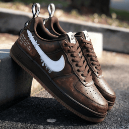 Dripping - Logo Pattern Brown White Custom Air Force 1