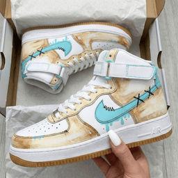 Stitch Pattern Aqua Tan Custom Air Force 1 - view 2