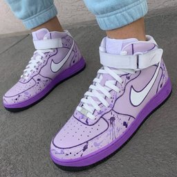 Fresh Dreamy Baby Purple Splatter Print Custom Air Force 1 - view 3
