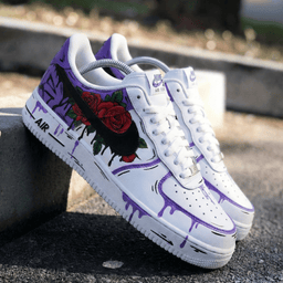 Rose Graffiti Purple Custom Air Force 1 - view 2