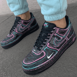 Abstract Pattern Pink Teal Custom Air Force 1 - view 3