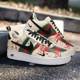 Blood Splatter Green Red Custom Air Force 1 - view 2