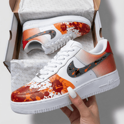Splash Pattern Orange Red Custom Air Force 1 - view 2