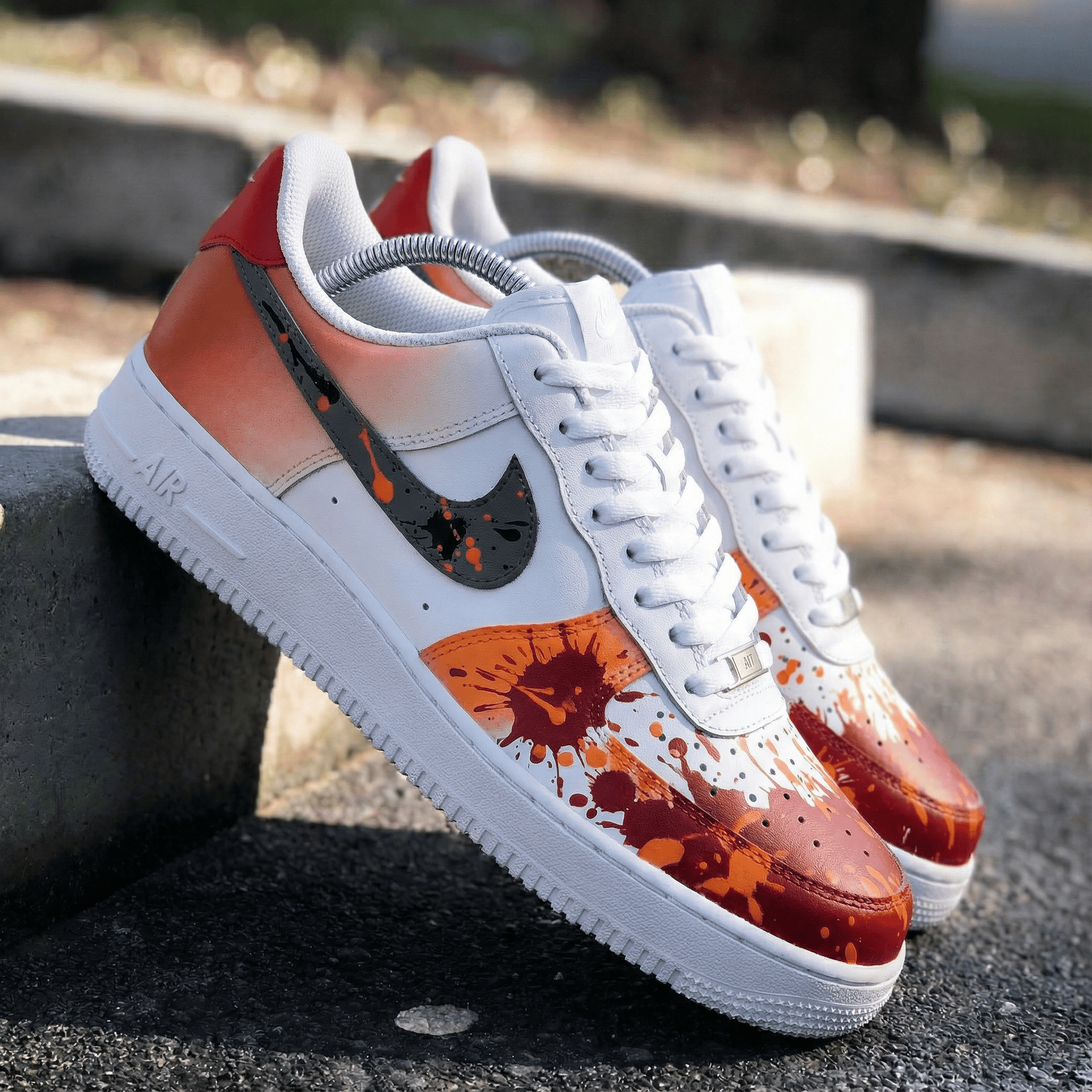Splash Pattern Orange Red Custom Air Force 1