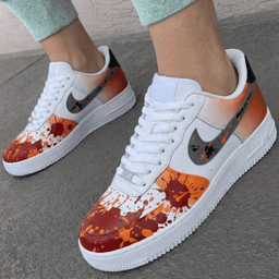 Splash Pattern Orange Red Custom Air Force 1 - view 3