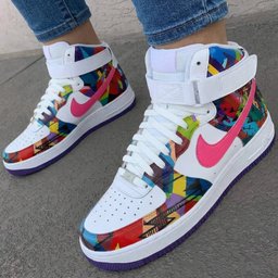 Geometric Pattern Pink Purple Custom Air Force 1 - view 3