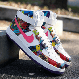 Geometric Pattern Pink Purple Custom Air Force 1 - view 2