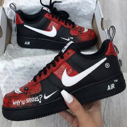 Joker Theme Red Black Custom Air Force 1 - view 2