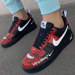 Joker Theme Red Black Custom Air Force 1 - view 3