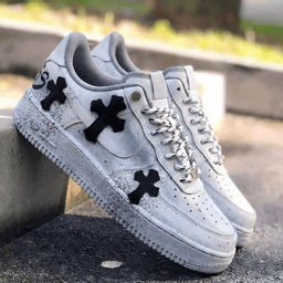 Cross Pattern Gray Custom Air Force 1 - view 2