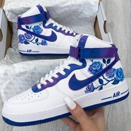 Rose Pattern Purple Blue Custom Air Force 1 - view 2