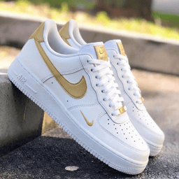 Gold Accented Beige Custom Air Force 1 - view 2
