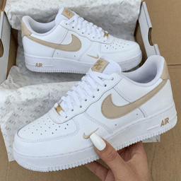 Gold Accented Beige Custom Air Force 1