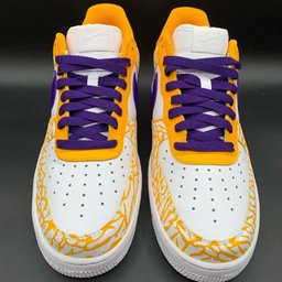 Crackle Pattern Orange Purple Custom Air Force 1 - view 2