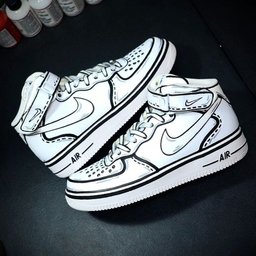 Sketchy Design Black White Custom Air Force 1