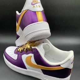 Elegant Purple Gold White Design Custom Air Force 1 - view 4