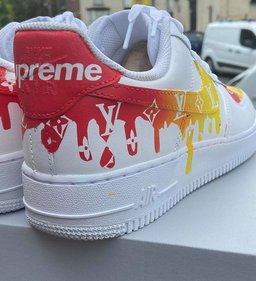 LV Drip Pattern Red Yellow Custom Air Force 1 - view 3