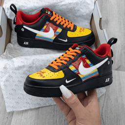 Striped Pattern Yellow Black Custom Air Force 1 - view 2