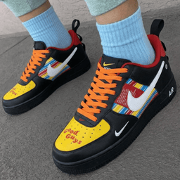 Striped Pattern Yellow Black Custom Air Force 1 - view 3