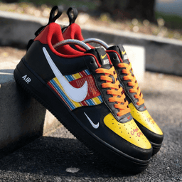 Striped Pattern Yellow Black Custom Air Force 1