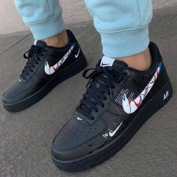 Scribble Pattern Black Custom Air Force 1 - view 2