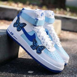 Butterflies Baby Blue and Blue Custom Air Force 1 - view 2