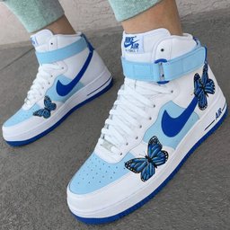 Butterflies Baby Blue and Blue Custom Air Force 1 - view 3