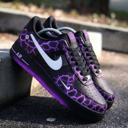 Lightning Pattern Black Purple Custom Air Force 1 - view 2