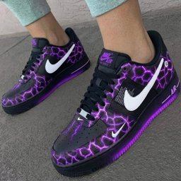 Lightning Pattern Black Purple Custom Air Force 1 - view 3