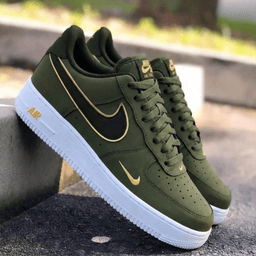 Military Olive Green Gold Swoosh Custom Air Force 1 - view 2